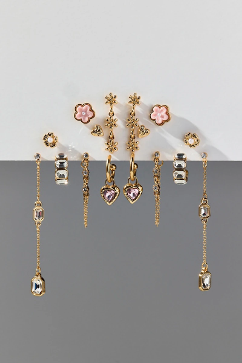 Floral Gem Multi-Pack Earring Set
