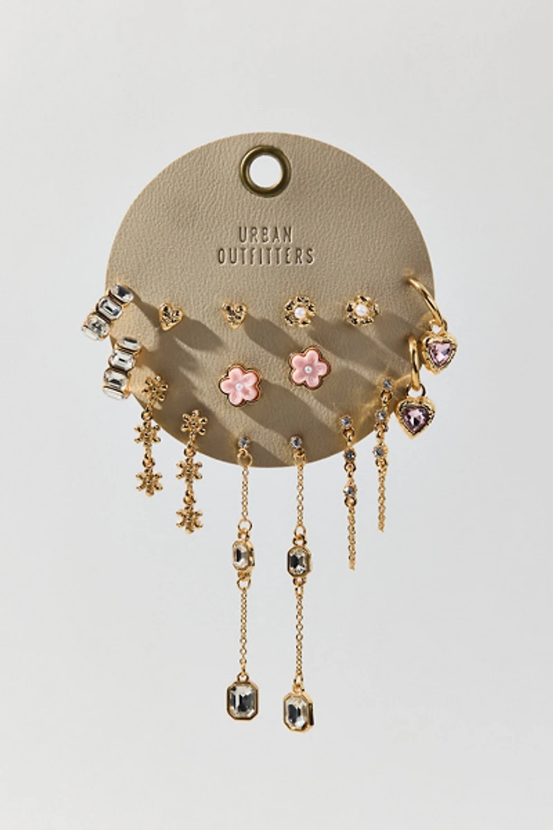 Floral Gem Multi-Pack Earring Set