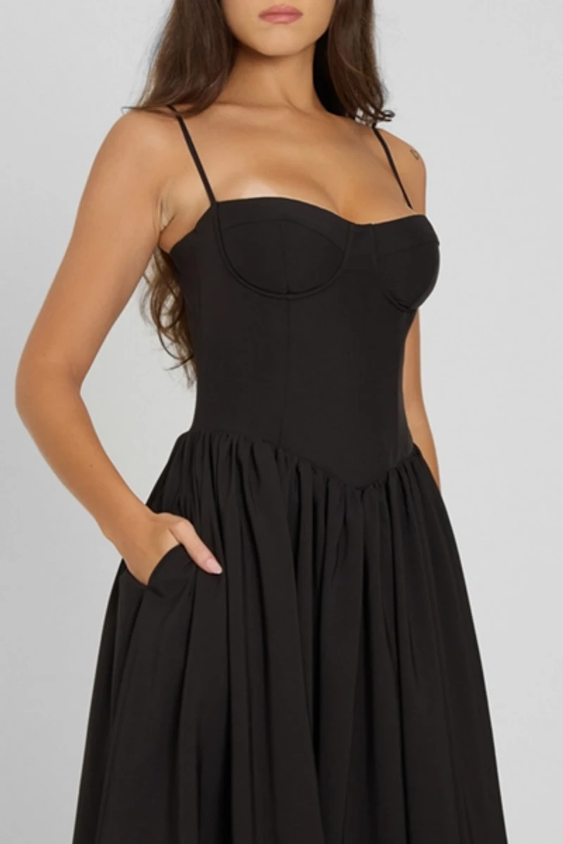 LEAU Ballerina Bustier Midi Dress