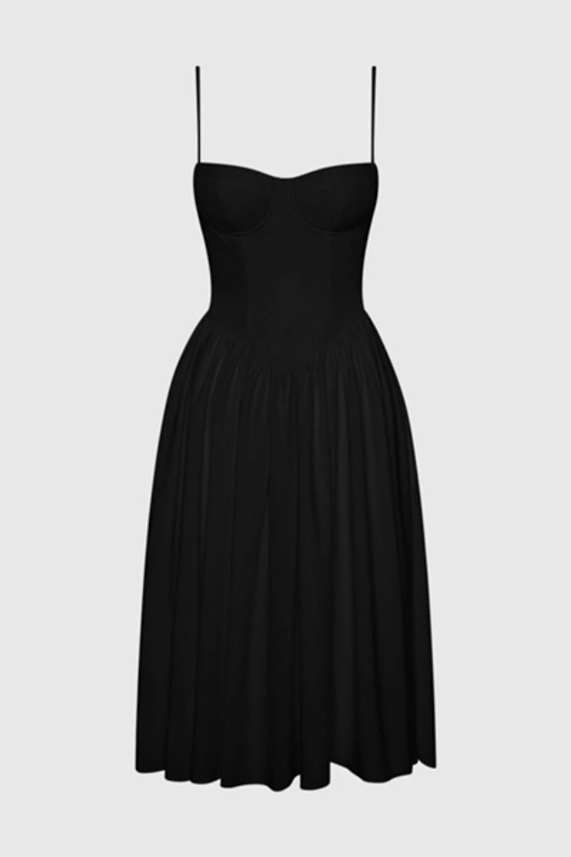 LEAU Ballerina Bustier Midi Dress