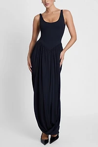 LEAU Dionysus Sculpt Drape Midi Dress
