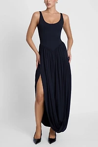 LEAU Dionysus Sculpt Drape Midi Dress