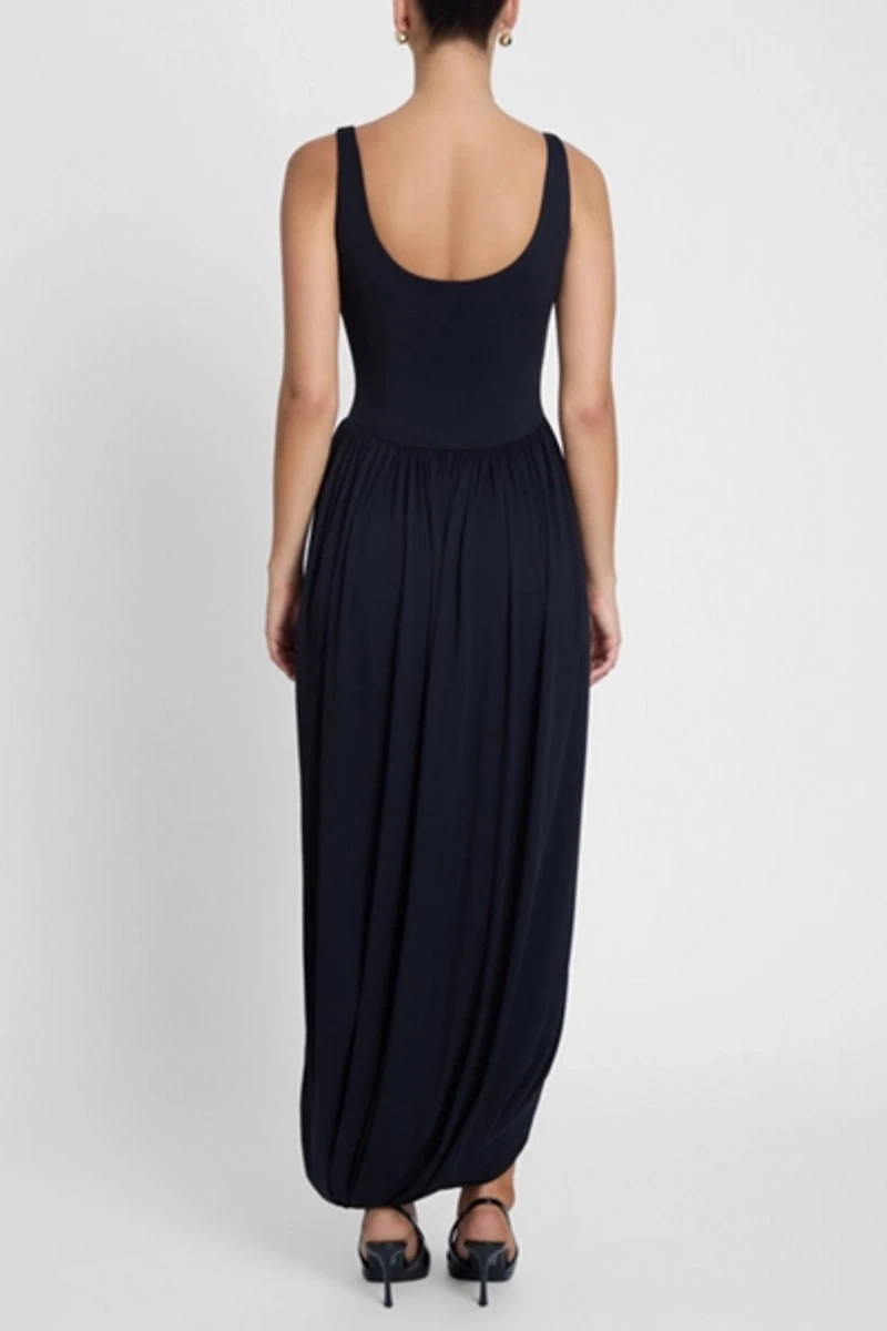 LEAU Dionysus Sculpt Drape Midi Dress