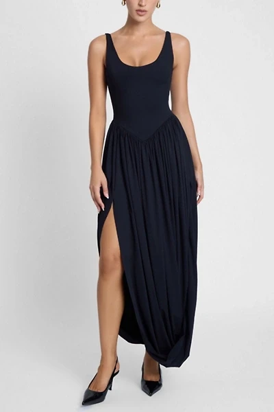 LEAU Dionysus Sculpt Drape Midi Dress