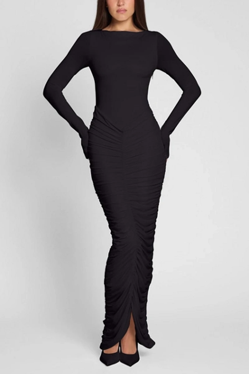 LEAU Rhea Ruche Maxi Dress