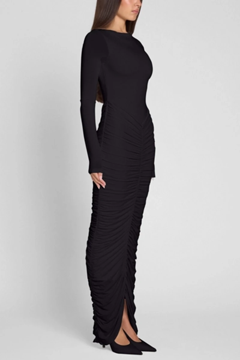 LEAU Rhea Ruche Maxi Dress