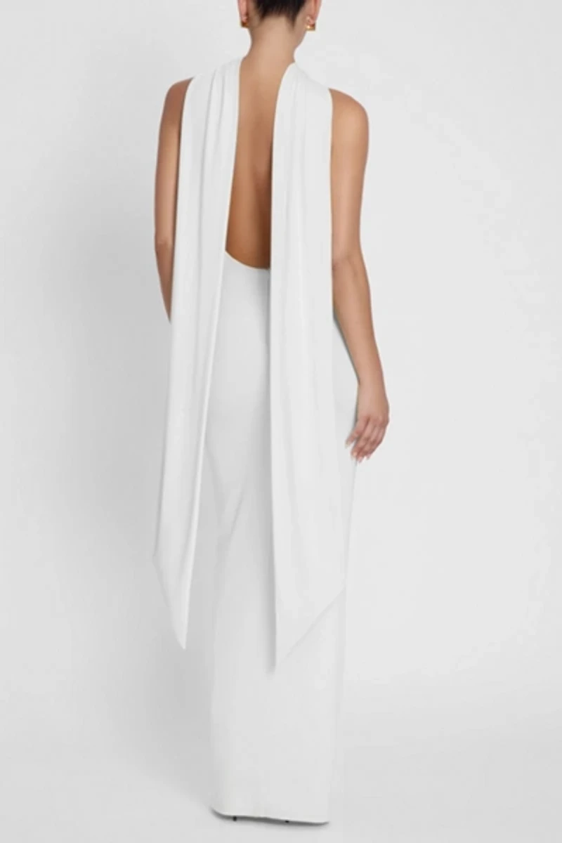 LEAU Alaia Drape Maxi Dress