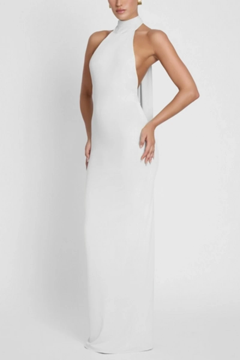 LEAU Alaia Drape Maxi Dress