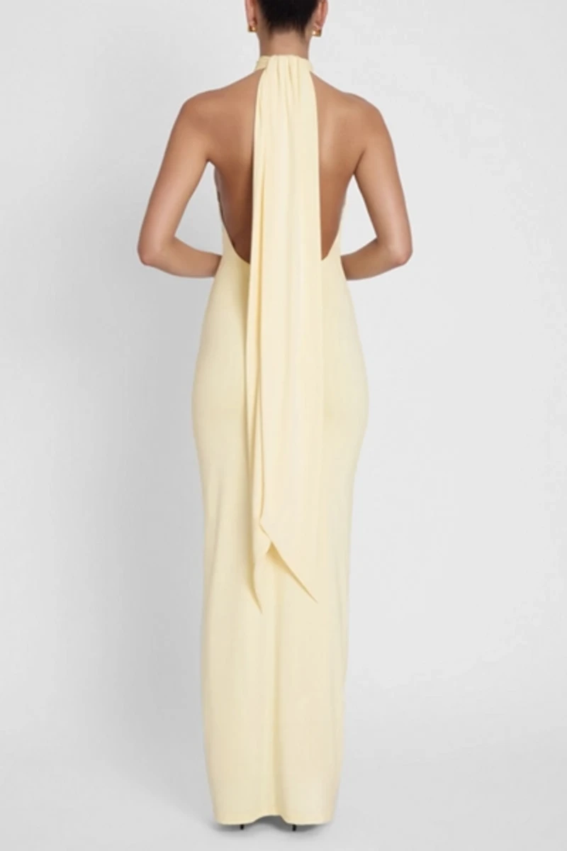 LEAU Alaia Drape Maxi Dress