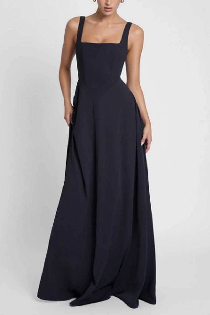 LEAU Siren Square Neck Corset Maxi Dress