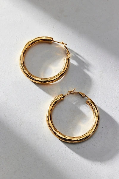 Waterproof Etched Hoop Earring
