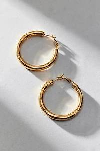 Waterproof Etched Hoop Earring