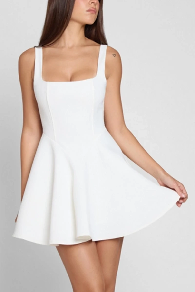 LEAU Sloane Square Neck Corset Mini Dress
