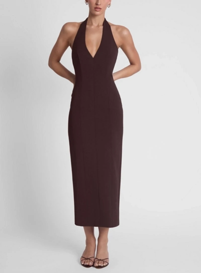 LEAU Helena Halter Midi Dress