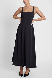 LEAU Serenity Square Neck Corset Midi Dress