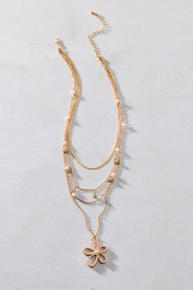 Bloom Flower Romantic Layered Necklace Set