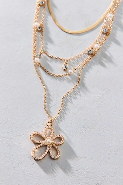 Bloom Flower Romantic Layered Necklace Set