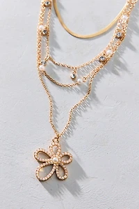 Bloom Flower Romantic Layered Necklace Set