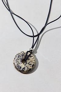 Court Pendant Corded Wrap Necklace