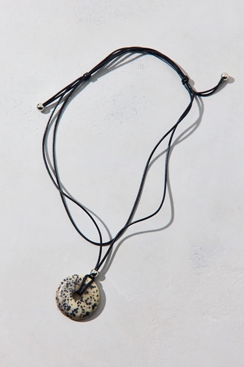 Court Pendant Corded Wrap Necklace