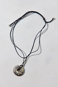 Court Pendant Corded Wrap Necklace