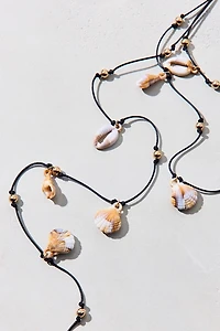 Capri Shell Corded Faux-Wrap Necklace