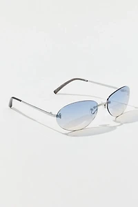 Piper Rimless Oval Sunglasses