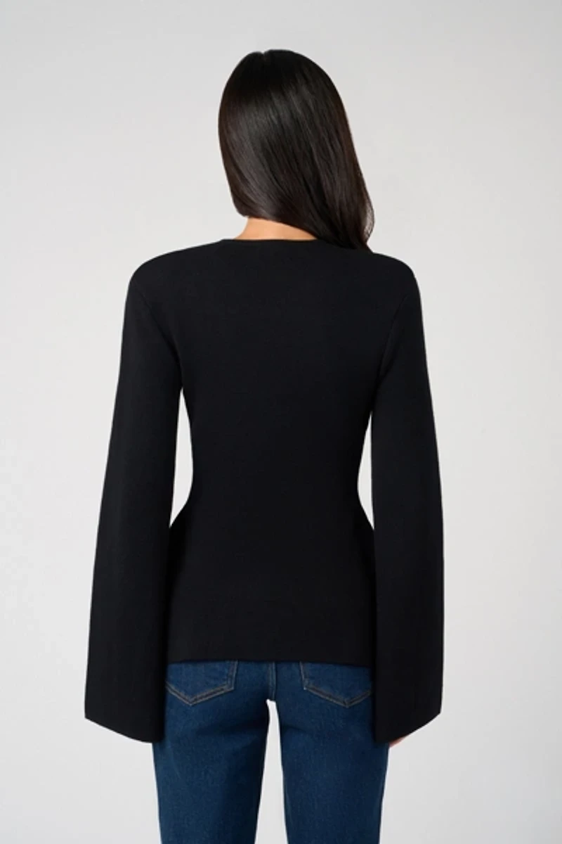 WeWoreWhat Cinched Waist Peplum Sweater