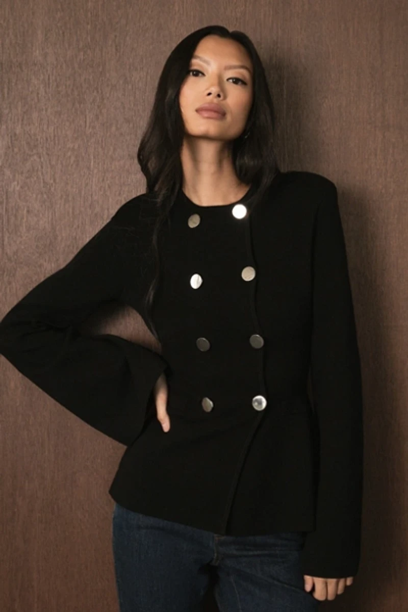 WeWoreWhat Cinched Waist Peplum Sweater