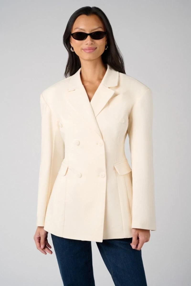 WeWoreWhat Double Breasted Cinched Waist Blazer