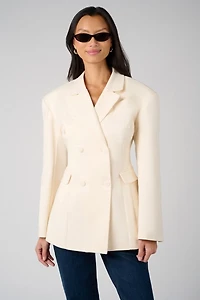 WeWoreWhat Double Breasted Cinched Waist Blazer