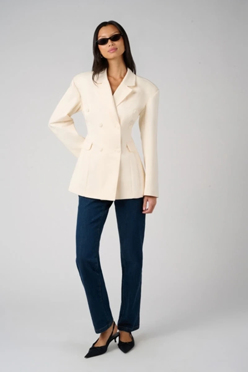 WeWoreWhat Double Breasted Cinched Waist Blazer
