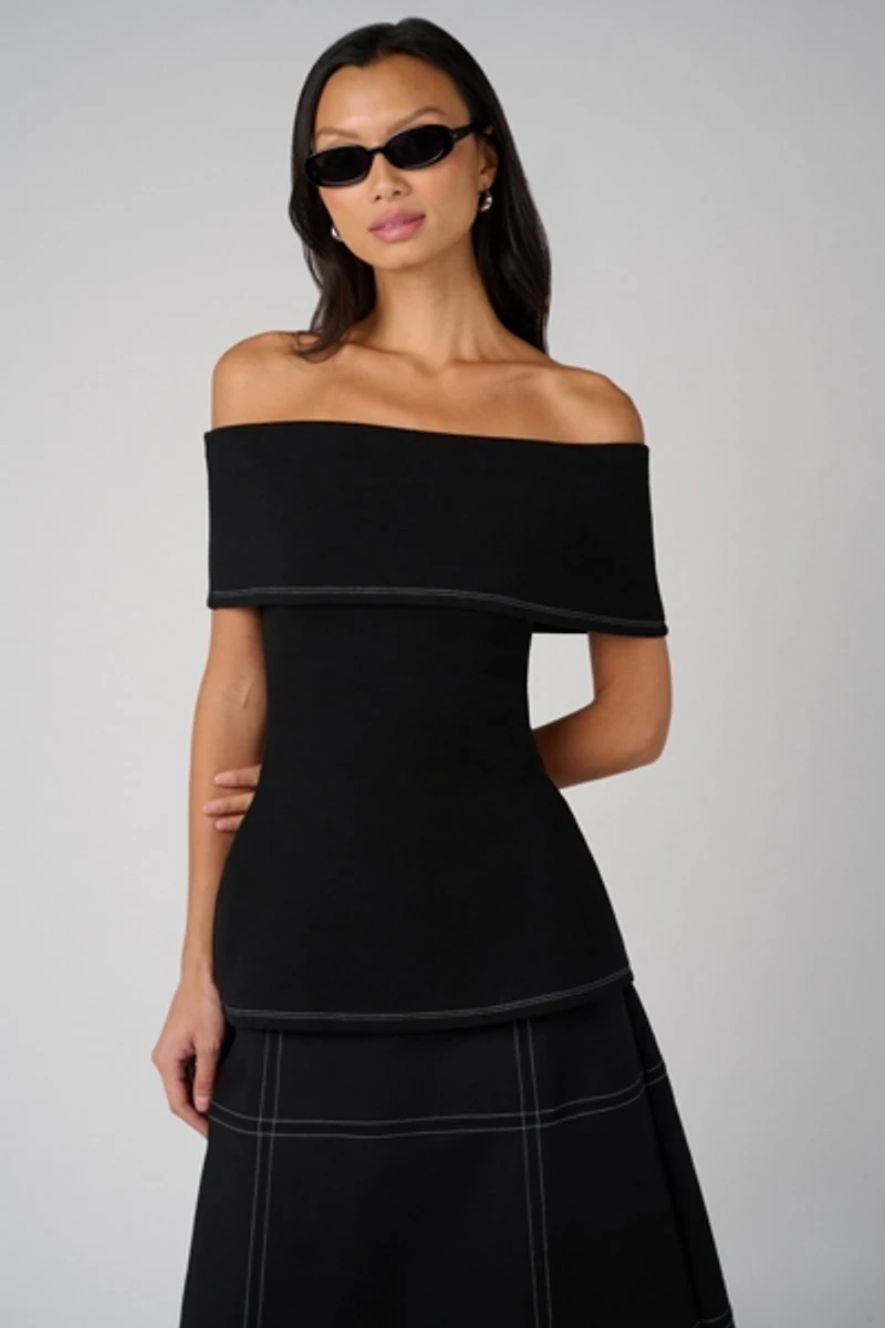 WeWoreWhat Off Shoulder Fold Over Top
