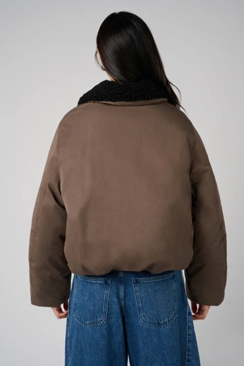 WeWoreWhat Fur Collar Balloon Jacket