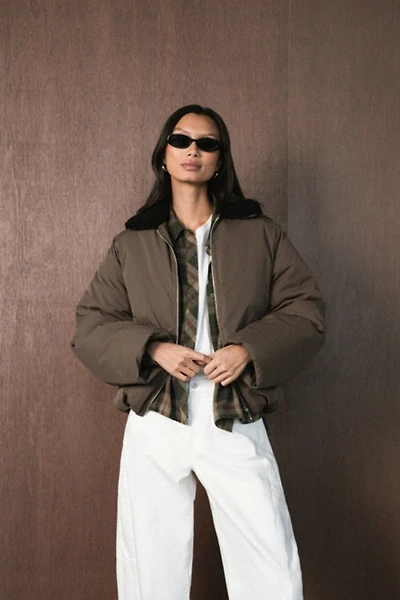 WeWoreWhat Fur Collar Balloon Jacket