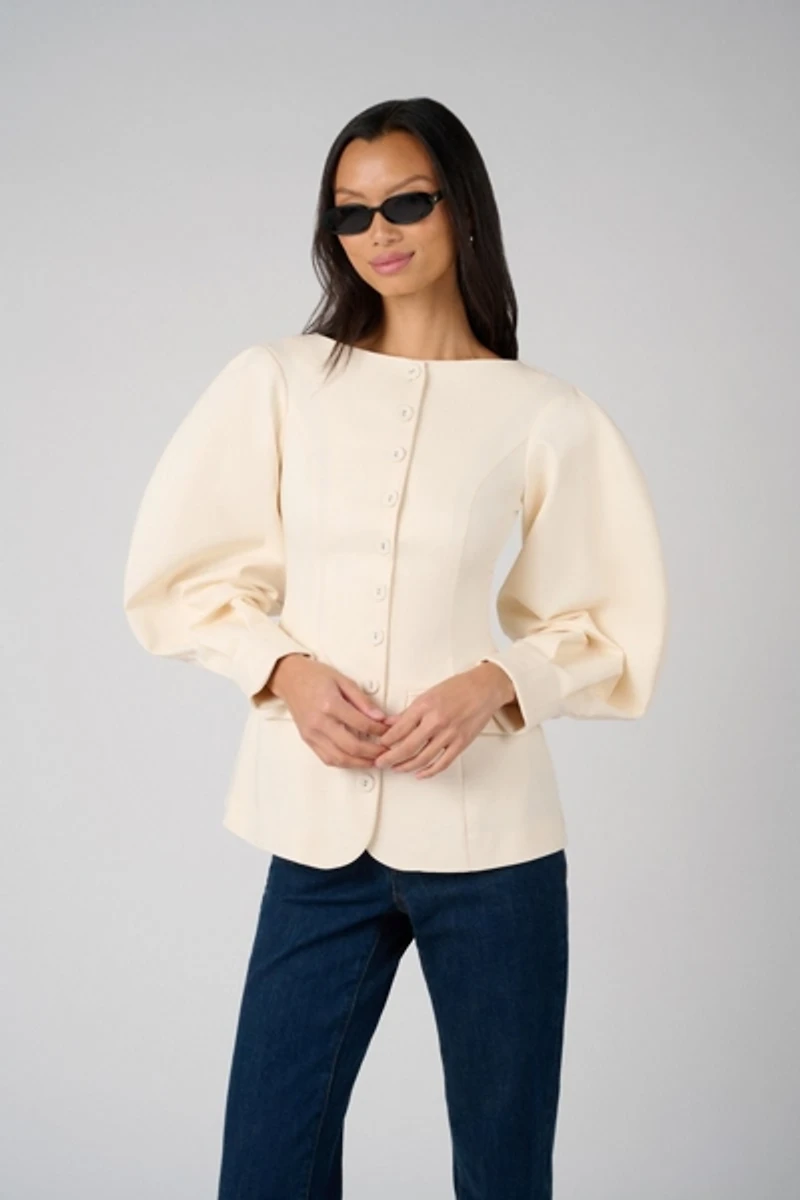 WeWoreWhat Cocoon Sleeve Peplum Blazer
