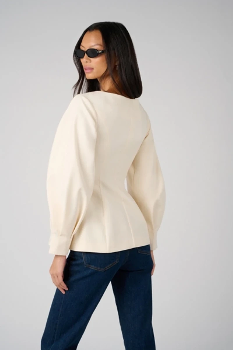 WeWoreWhat Cocoon Sleeve Peplum Blazer