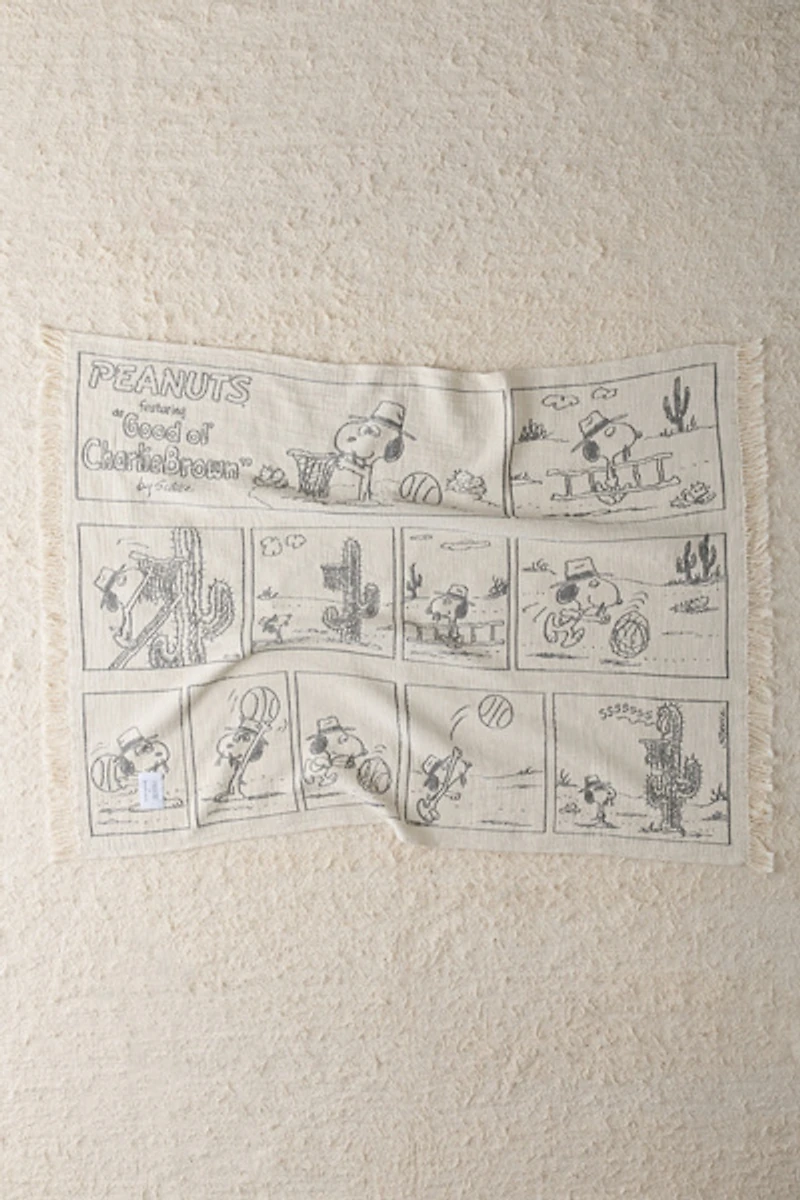 Maison Deux X Peanuts Snoopy Desert Comic Strip Throw Blanket
