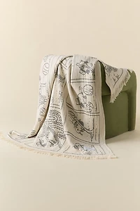 Maison Deux X Peanuts Snoopy Desert Comic Strip Throw Blanket