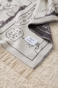 Maison Deux X Peanuts Snoopy Doughnut Comic Strip Wool Fleece Throw Blanket