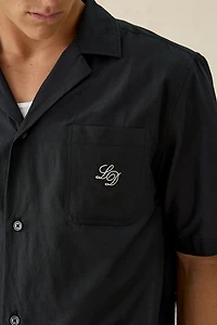 Les Deux Embroidered Border Button-Down Shirt