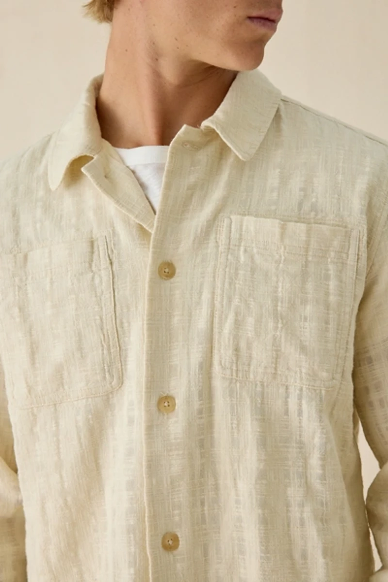 Les Deux Textured Slub Cotton Overshirt