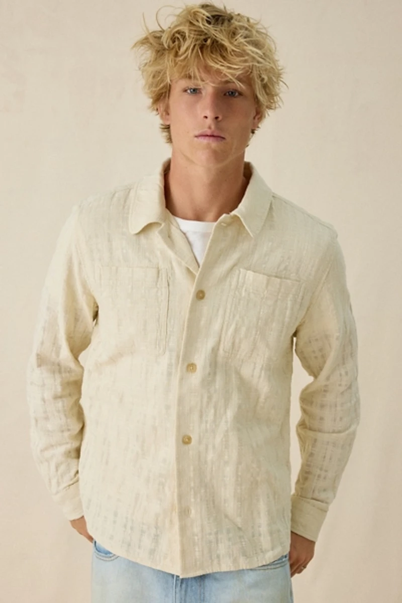 Les Deux Textured Slub Cotton Overshirt