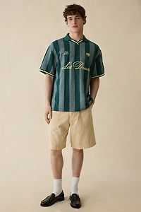 Les Deux Jacquard Stripe Short Sleeve Polo Sweater