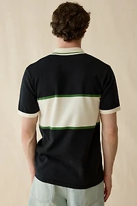 Les Deux Logo Quarter Zip Short Sleeve Polo Sweater