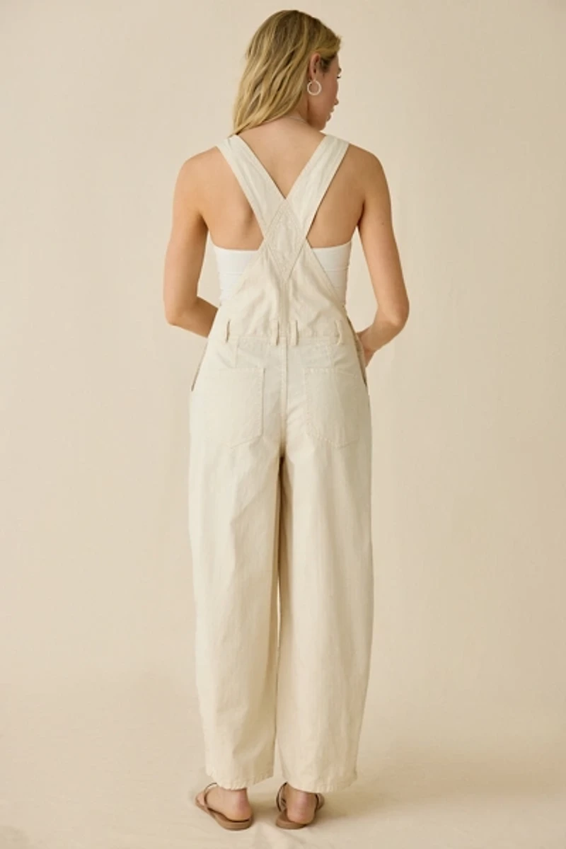 BDG Rih Cotton Canvas Extreme Barrel-Leg Overalls