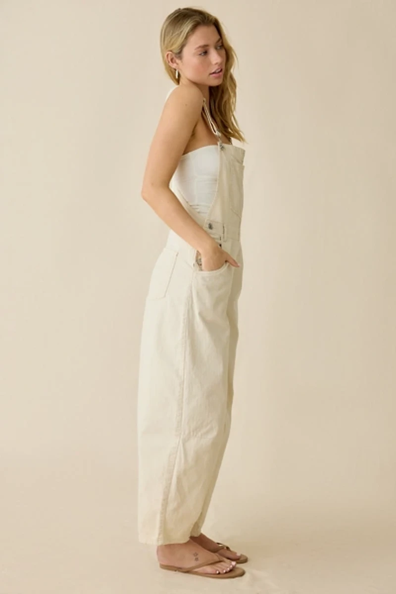 BDG Rih Cotton Canvas Extreme Barrel-Leg Overalls