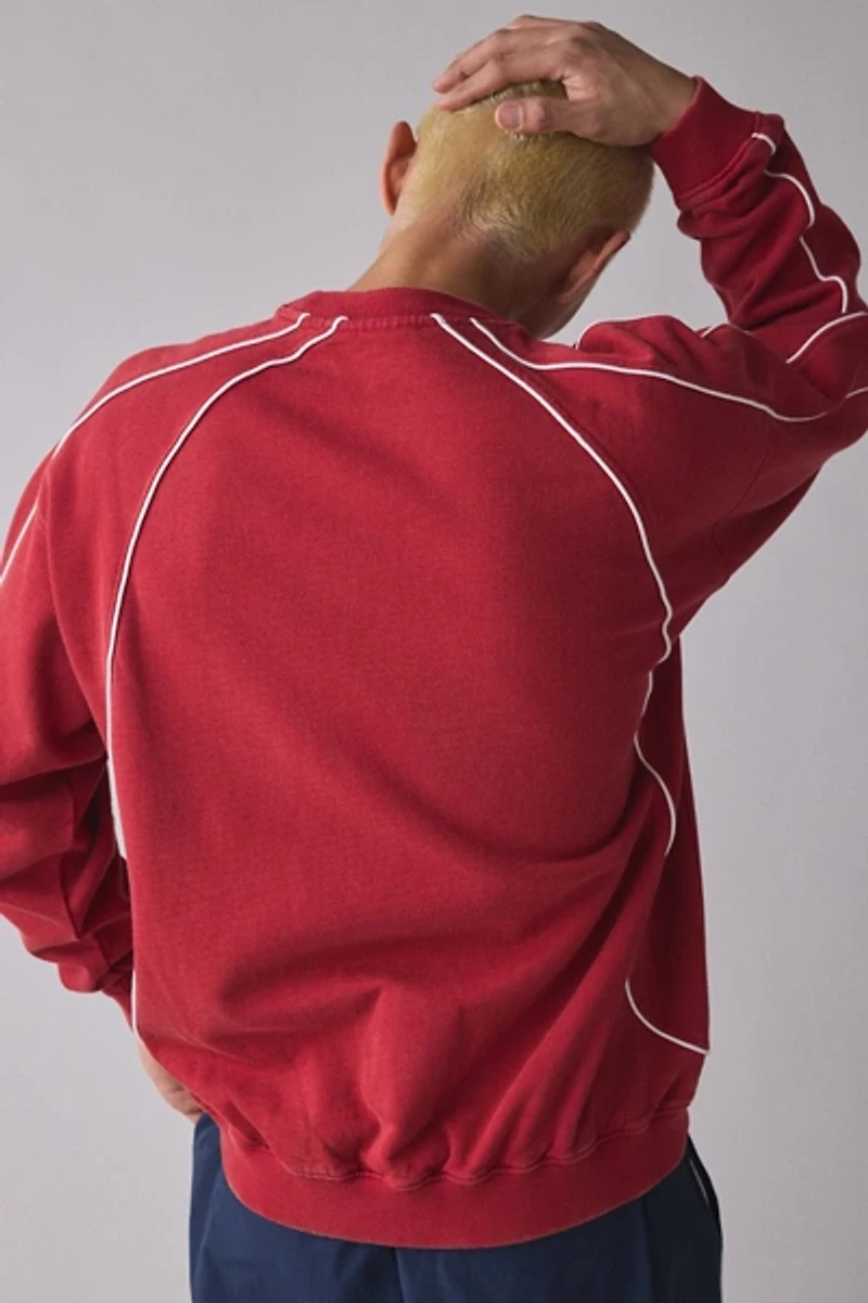 iets frans… Piping Trim Embroidered Soccer Crew Neck Sweatshirt