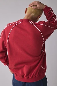 iets frans… Piping Trim Embroidered Soccer Crew Neck Sweatshirt