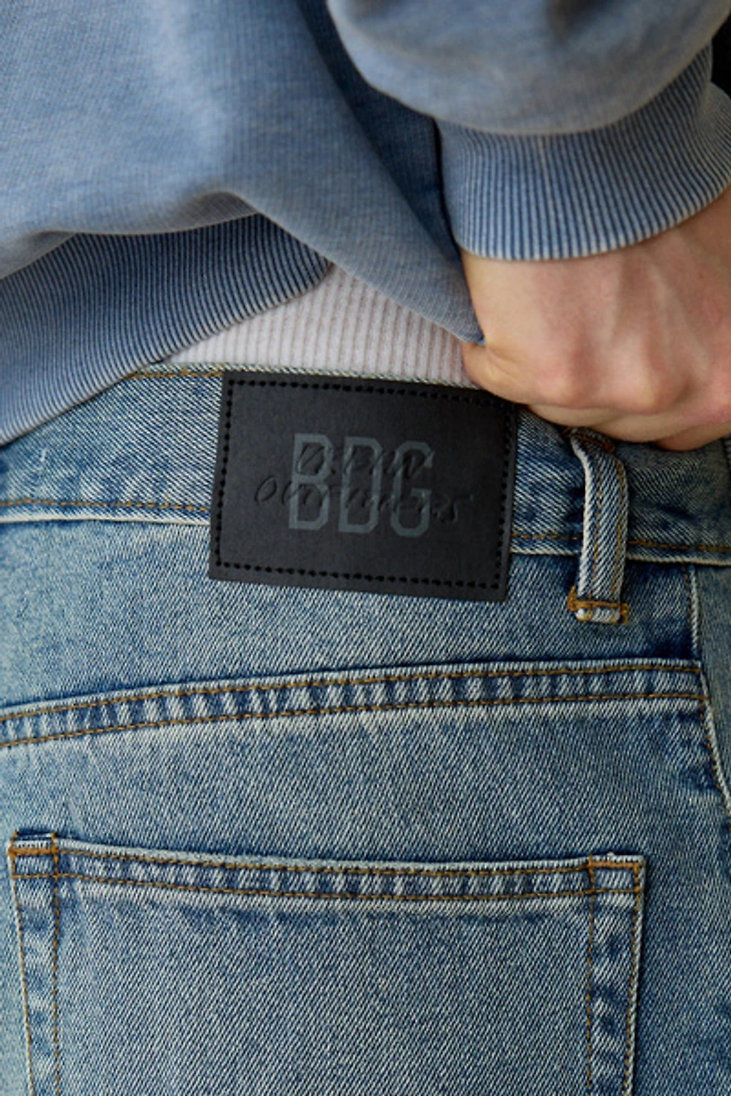 BDG Astro Graphic Baggy Washed Denim Jorts